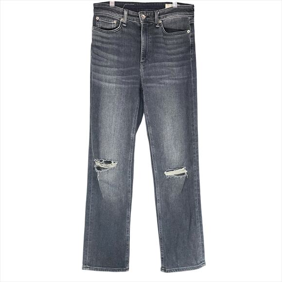 RAG & BONE Nina High-Rise Ankle Cigarette Jean in Grafton Light Black Size 27 - Picture 1 of 8